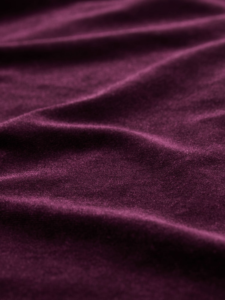 Burgandy Red Bardot Velvet Maxi Dress - Image 6 of 6