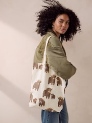 Cream Hamish The Highland Cow 100% Cotton Reusable Bag For Life - Image 1 of 7