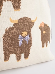 Cream Hamish The Highland Cow 100% Cotton Reusable Bag For Life - Image 6 of 7