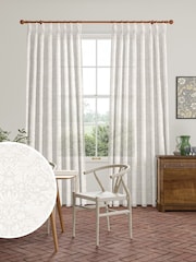 William Morris At Home Oat Strawberry Thief Sheer Made To Measure Curtains - Image 1 of 5