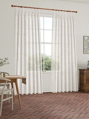 William Morris At Home Oat Strawberry Thief Sheer Made To Measure Curtains - Image 2 of 5
