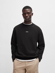 BOSS Black Relaxed-Fit Sweatshirt in 100% Cotton Terry With Contrast Logo - Image 1 of 8