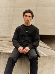 BOSS Black Relaxed-Fit Sweatshirt in 100% Cotton Terry With Contrast Logo - Image 6 of 8