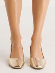 JD Williams Flexi Sole Kitten Heel Slingback Block Heels Shoes In Extra Wide Fit - Imagen 3 de 5