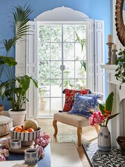 Joe Browns Blue Floral Vivid Vase Reversible Cushion - Image 6 of 6