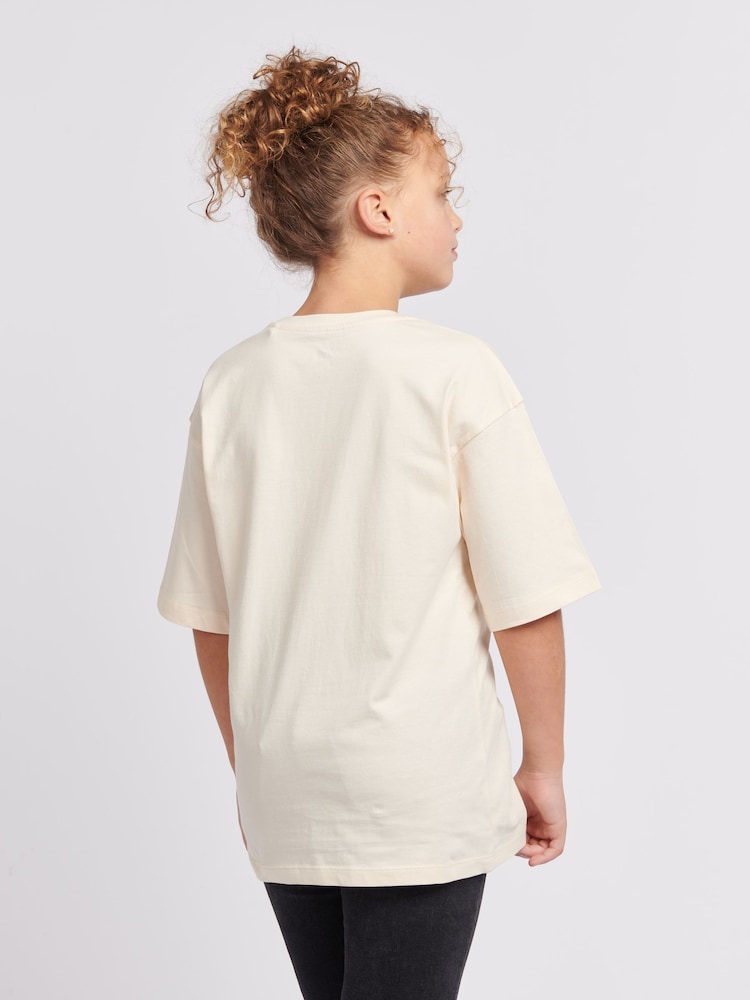 Lee Cream Girls Loose Fit 100% Cotton Ombre Graphic T-Shirt - Image 3 of 9