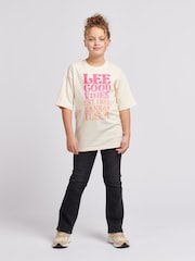 Lee Cream Girls Loose Fit 100% Cotton Ombre Graphic T-Shirt - Image 6 of 9