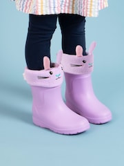 Totes Purple Childrens Bunny Welly Liner Socks - Image 1 of 5