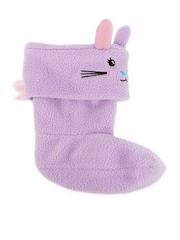 Totes Purple Childrens Bunny Welly Liner Socks - Image 3 of 5