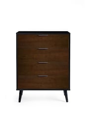 Julian Bowen Black Alba 4 Drawer Wide Chest - Image 1 of 4
