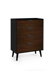 Julian Bowen Black Alba 4 Drawer Wide Chest - Image 2 of 4