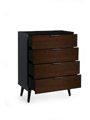 Julian Bowen Black Alba 4 Drawer Wide Chest - Image 3 of 4