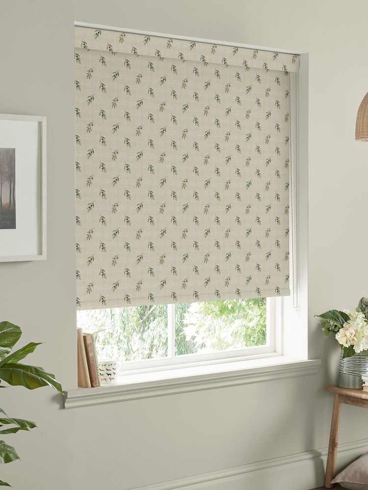 Sophie Allport Natural Linen Olive Made to Measure Roller Blinds - Image 2 of 6