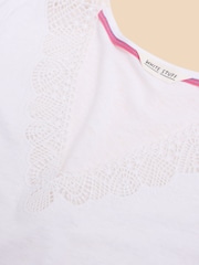 Кружевная футболка из смешанного льна White Stuff Ellie - Изображение 7 из 7