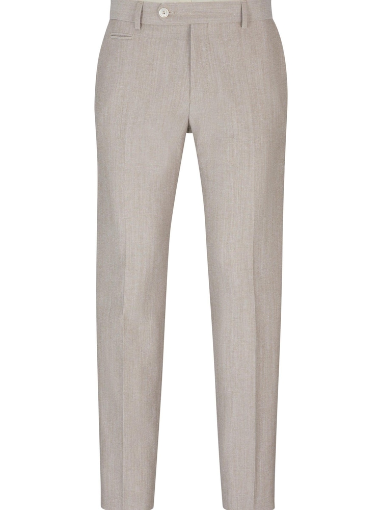 BOSS Natural Slim-Fit Trousers In A Micro-Patterned Cotton Blend - Image 5 of 5