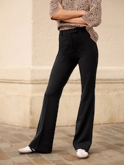 Black High Waist Tailored Flared Trousers - Image 2 of 6