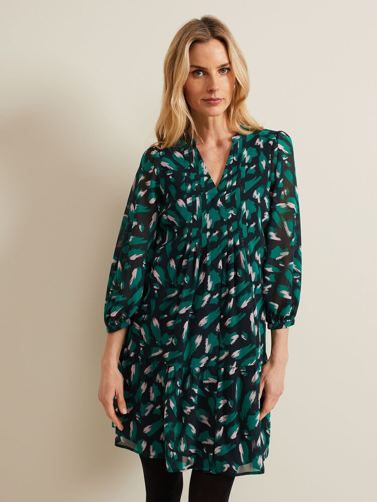 Phase Eight Green Abstract Penele Dress - Image 1 of 7