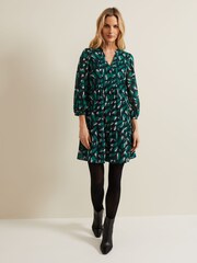 Phase Eight Green Abstract Penele Dress - Image 3 of 7