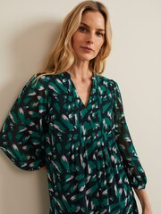 Phase Eight Green Abstract Penele Dress - Image 4 of 7