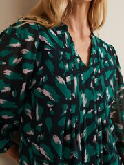 Phase Eight Green Abstract Penele Dress - Image 6 of 7