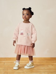 Light Pink Character Sweat Mesh Dress (3mths-7yrs) - Image 2 of 9