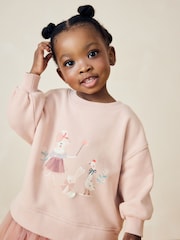 Light Pink Character Sweat Mesh Dress (3mths-7yrs) - Image 4 of 9
