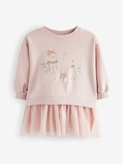 Light Pink Character Sweat Mesh Dress (3mths-7yrs) - Image 5 of 9