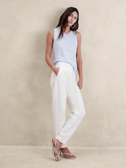Banana Republic Blue Linen Twist-Back Sleeveless Vest - Image 1 of 1