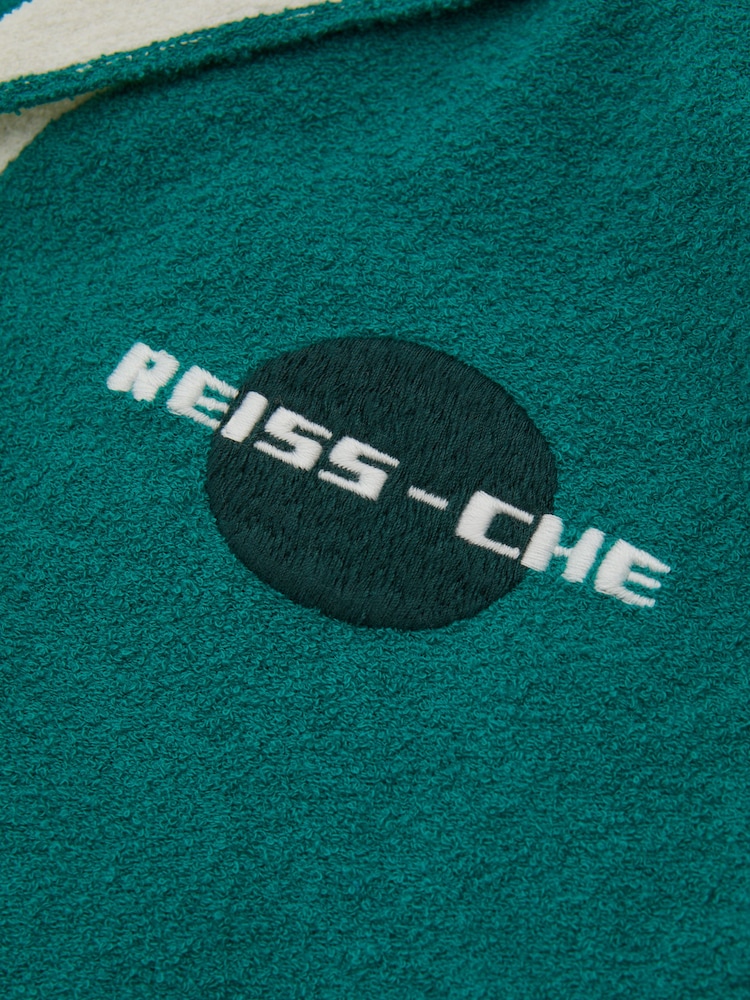 Reiss Bright Green Vevo Reiss | Ché Towelling Cuban Collar Shirt - Image 6 of 6