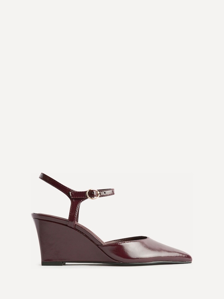 Linzi Red Enhanced Wedge Heeled Court Shoes - Image 2 of 5 Linzi Red Enhanced Wedge Heeled Court Shoes - Image 2 of 5