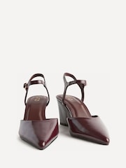 Linzi Red Enhanced Wedge Heeled Court Shoes - Image 3 of 5