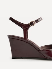 Linzi Red Enhanced Wedge Heeled Court Shoes - Image 5 of 5