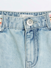 River Island Blue Girls Denim Pom Pom 100% Cotton Shorts - Image 3 of 4