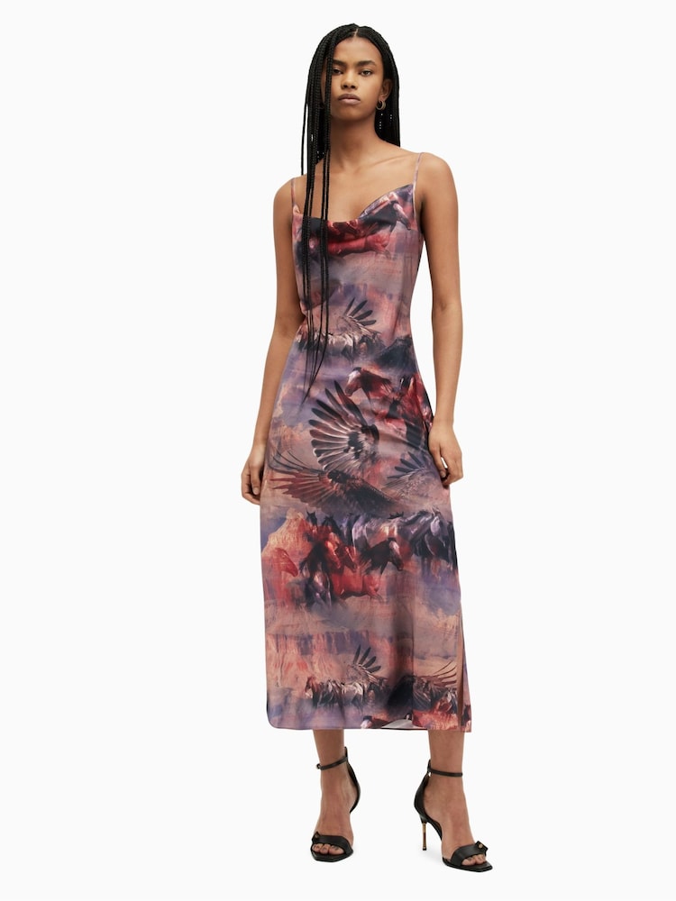 AllSaints Purple Hadley Colca Dress - Image 1 of 6