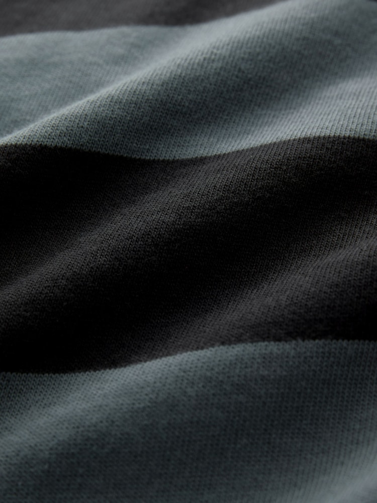 Slate Grey Stripe Long Sleeve Rugby 100% Cotton Shirt - Image 7 of 7
