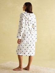 Crema - Joules Luna Fleece Dressing Gown with Hood - Imagen 2 de 6