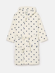 Crema - Joules Luna Fleece Dressing Gown with Hood - Imagen 6 de 6