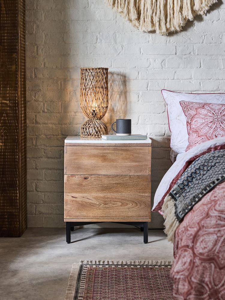 French Connection Natural Spencer Bedside Table - Image 1 of 8