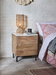 French Connection Natural Spencer Bedside Table - Image 2 of 8