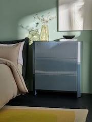 MADE.COM Blue Glass Eleni 3 Drawer Chest of Drawers - Image 1 of 4