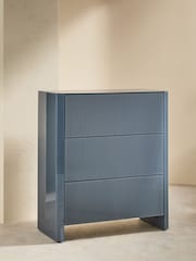 MADE.COM Blue Glass Eleni 3 Drawer Chest of Drawers - Image 2 of 4