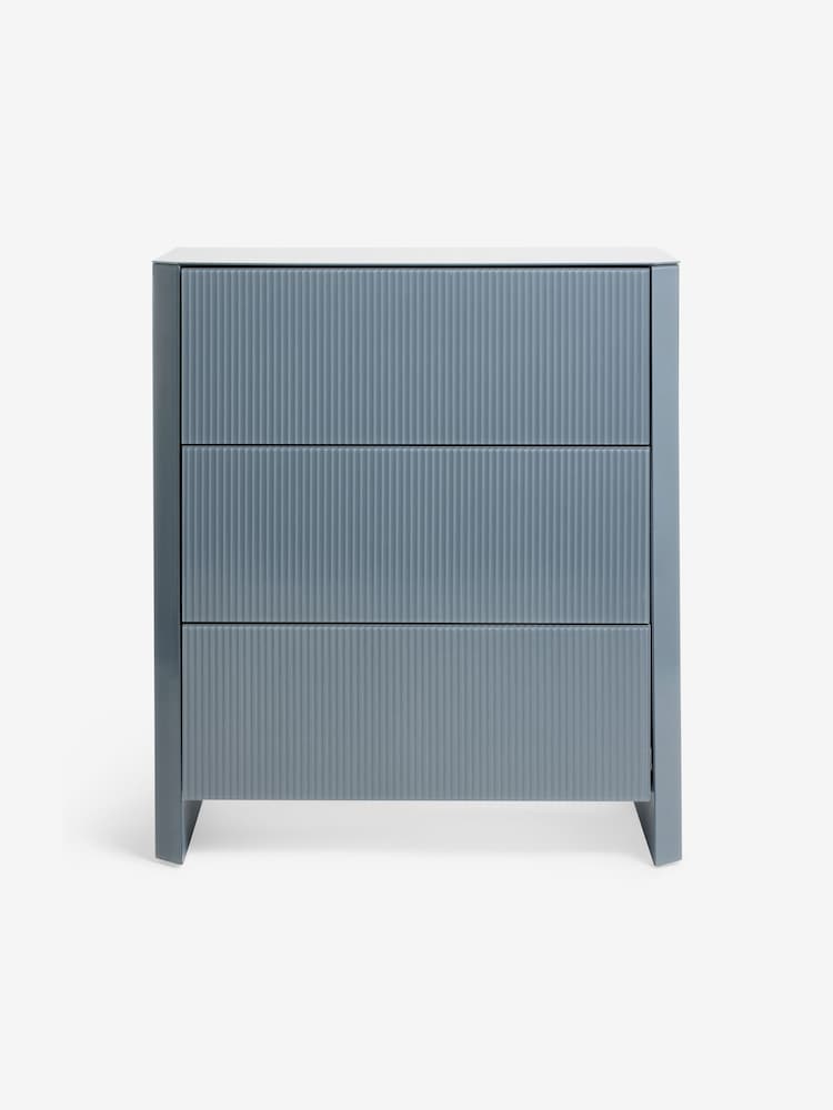 MADE.COM Blue Glass Eleni 3 Drawer Chest of Drawers - Image 5 of 5 MADE.COM Blue Glass Eleni 3 Drawer Chest of Drawers - Image 5 of 5