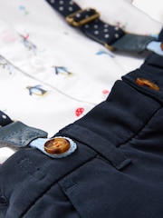 Cath Kidston Navy/White Shirt, Trousers, Braces & Bow Tie Set (3mths-9yrs) - Image 10 of 10