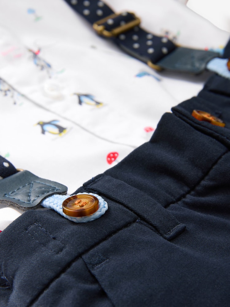 Cath Kidston Navy/White Shirt, Trousers, Braces & Bow Tie Set (3mths-9yrs) - Image 10 of 10