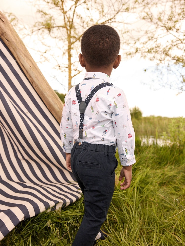 Azul marino/Blanco - Cath Kidston Shirt, Trousers, Braces & Bow Tie Set (3mths-9yrs) - Imagen 2 de 5