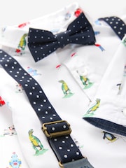 Cath Kidston Navy/White Shirt, Trousers, Braces & Bow Tie Set (3mths-9yrs) - Image 9 of 10