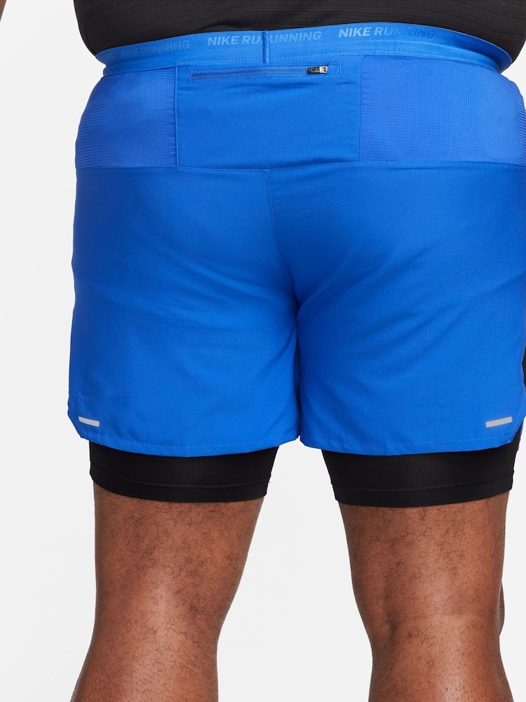 Nike Game Blue Dri-FIT Stride 5 Inch 2-in-1 Running Shorts - Image 2 of 11 Nike Game Blue Dri-FIT Stride 5 Inch 2-in-1 Running Shorts - Image 2 of 11