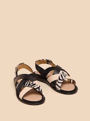 White Stuff Black Leather Holly Mini Wedges - Image 2 of 4