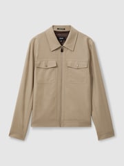 Reiss Light Camel Pound Moleskin Finish Trucker Jacket - Image 2 of 5