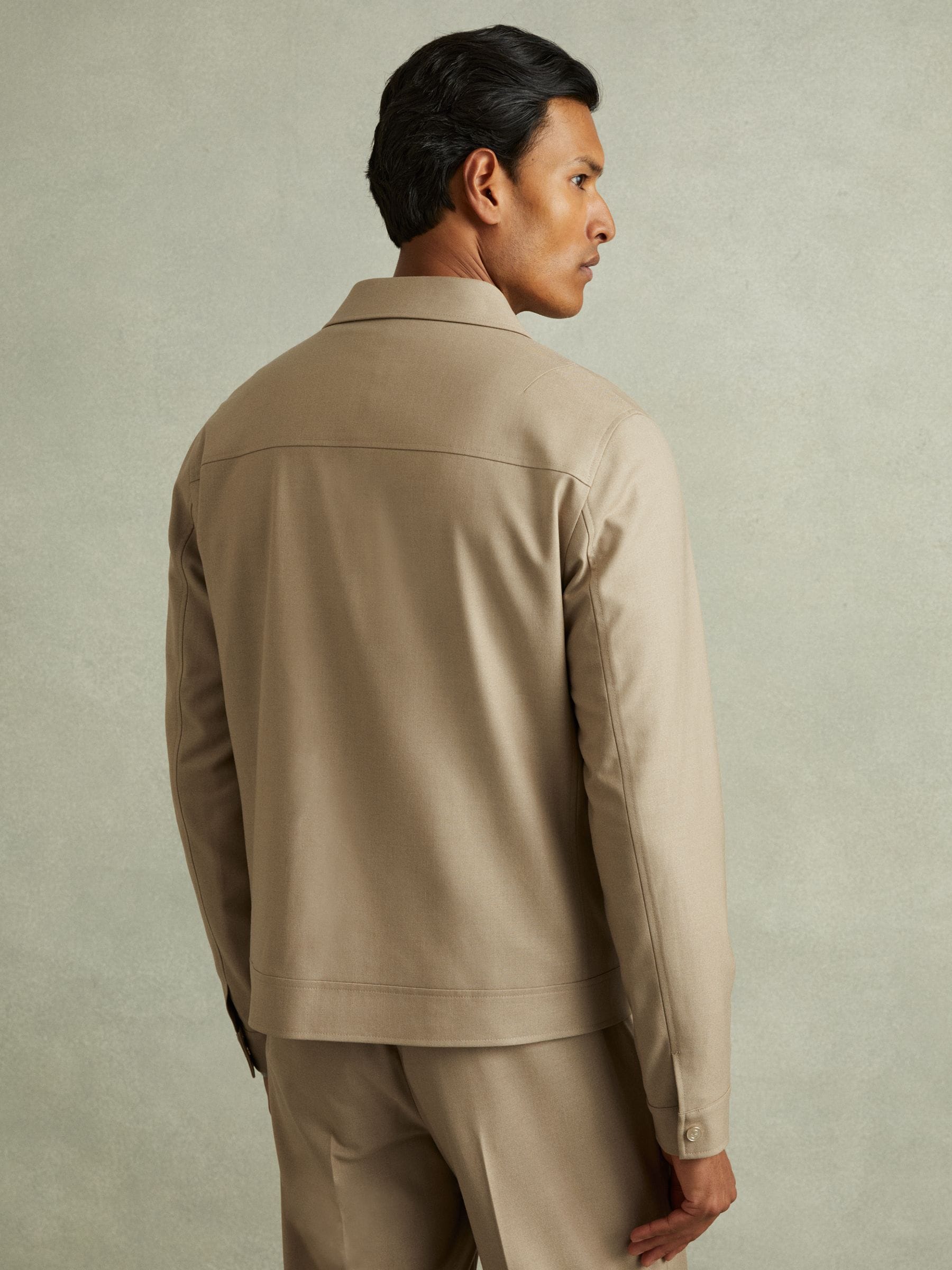 Buy Reiss Light Camel Pound Moleskin Finish Trucker Jacket from